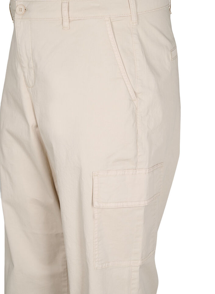 Hoge taille cargobroek, Beige, Packshot image number 2