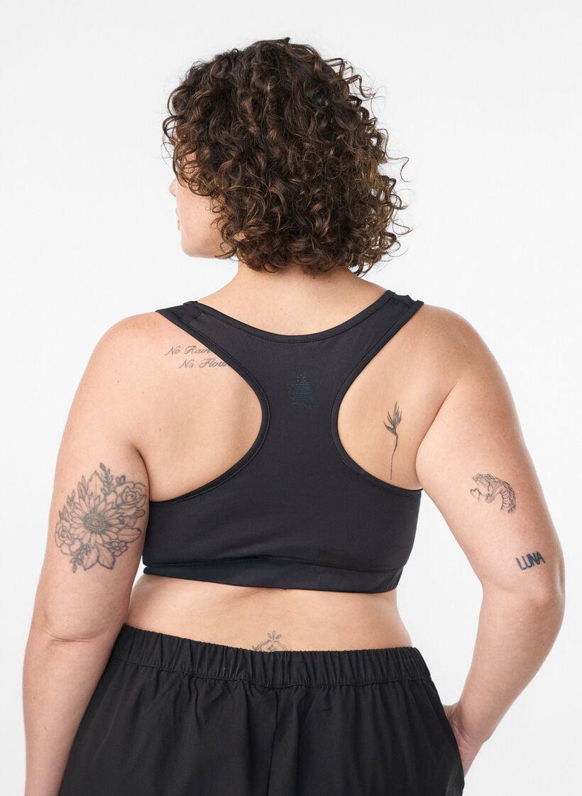 Sport-bh met racerback, Zwart, Model image number 2