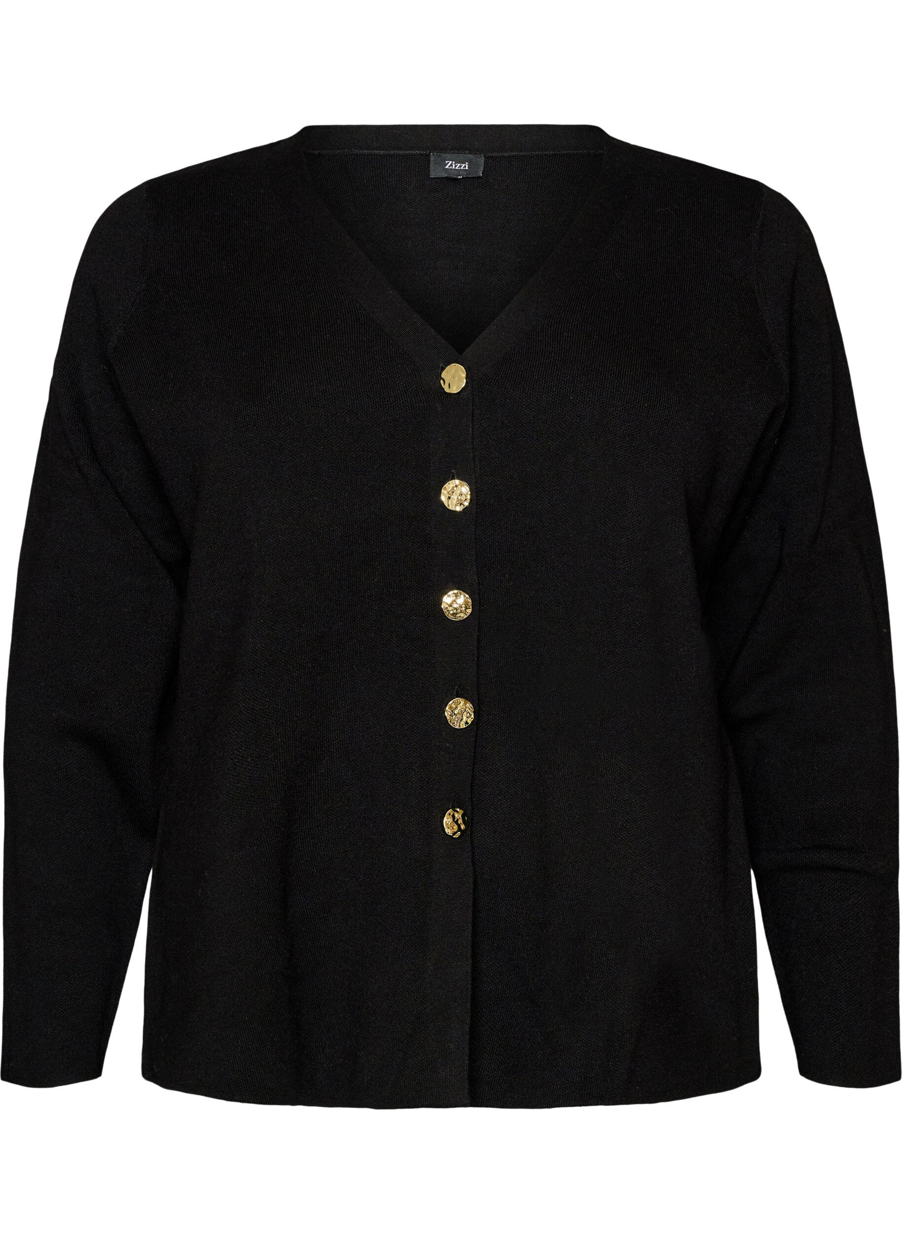 Fijngebreid cardigan met decoratieve knopen