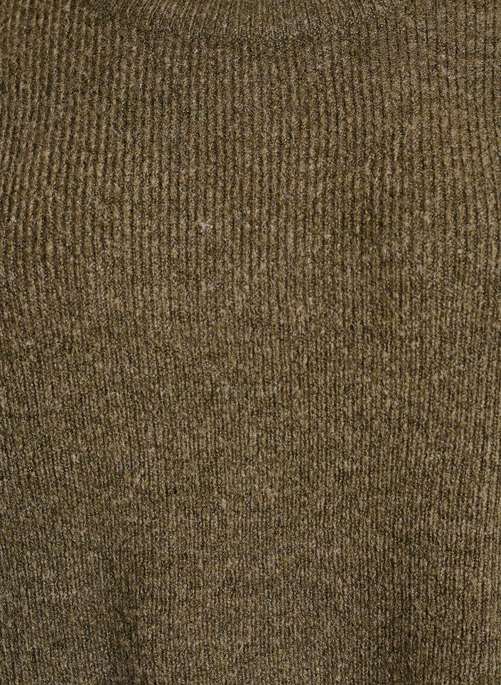 Melange breisel blouse met ronde hals, Groen, Packshot image number 2