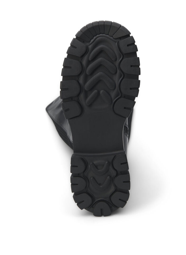Wide fit - Hoge laars met elastiek en ritssluiting, Black, Packshot