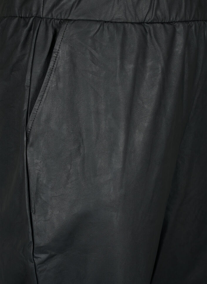 Broek van imitatieleer met zakken, Black, Packshot image number 2