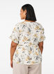 Blouse in linnen en viscose met een V-hals en knoopsluiting, Wit, Model image number 2