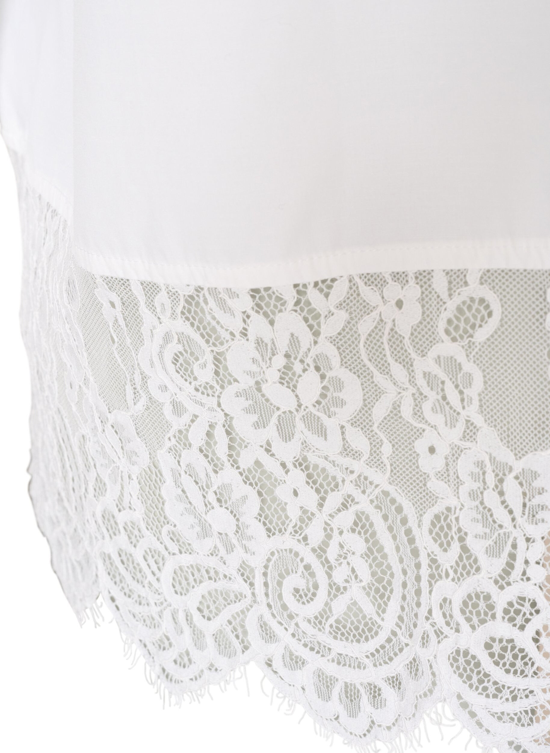 ZizziLosse blouse met een brede kanten rand, Wit, Packshot image number 4