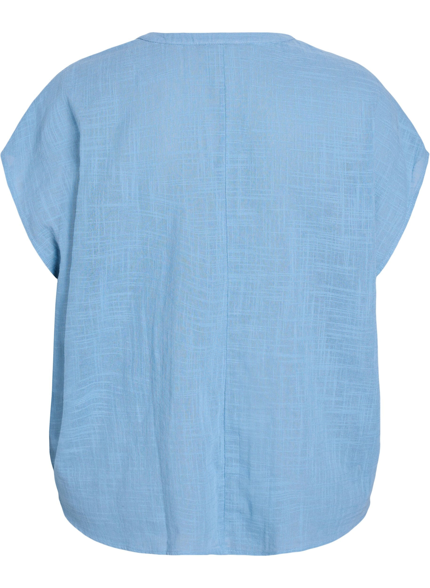 ZizziLosse blouse met kapmouwen, Blauw, Packshot image number 1