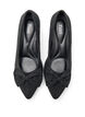 Wide fit - Pumps met strik en strass-steentjes, Zwart, Packshot image number 2