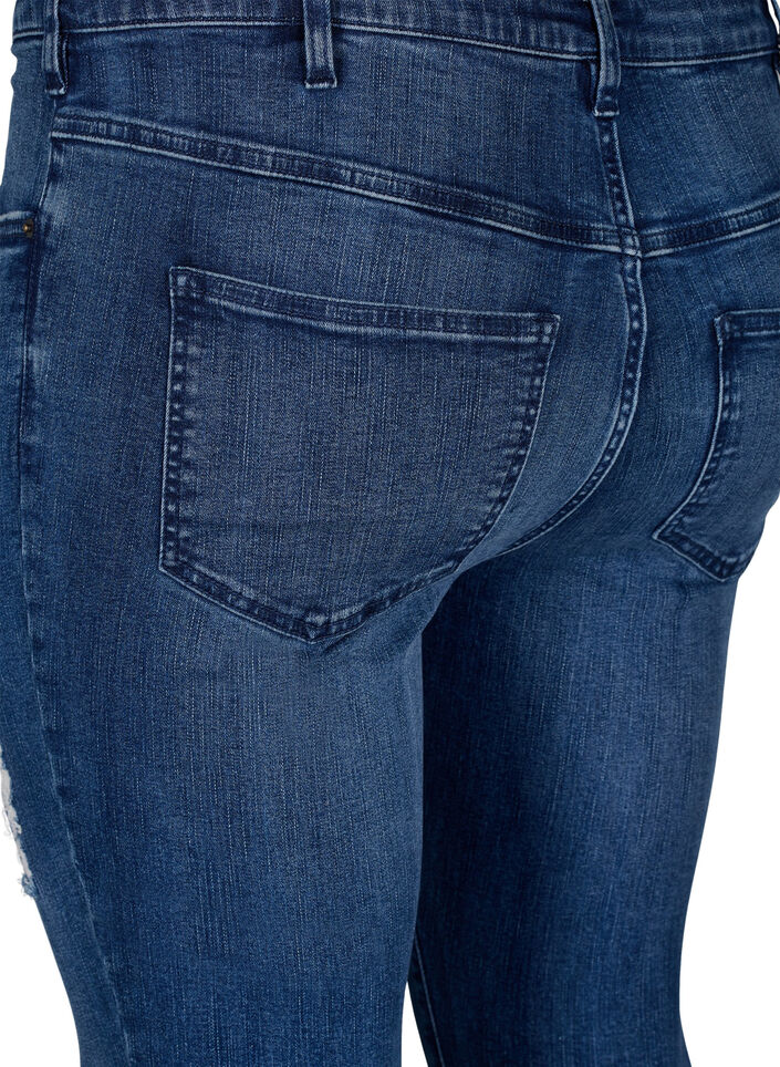 Superslanke Amy jeans met slijtagedetails, Blue Denim, Packshot image number 3
