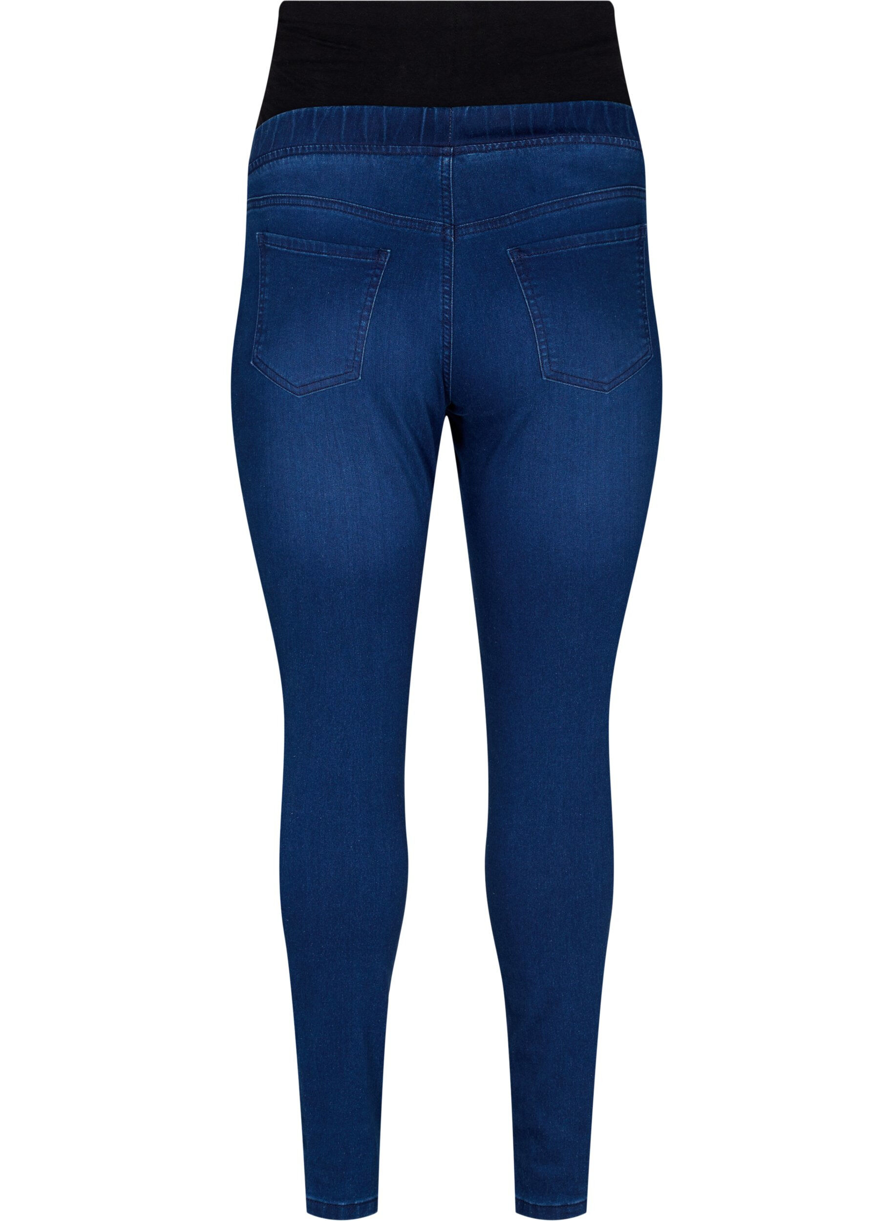 ZizziZwangerschaps jeggings in katoenmix, Blauw, Packshot image number 1