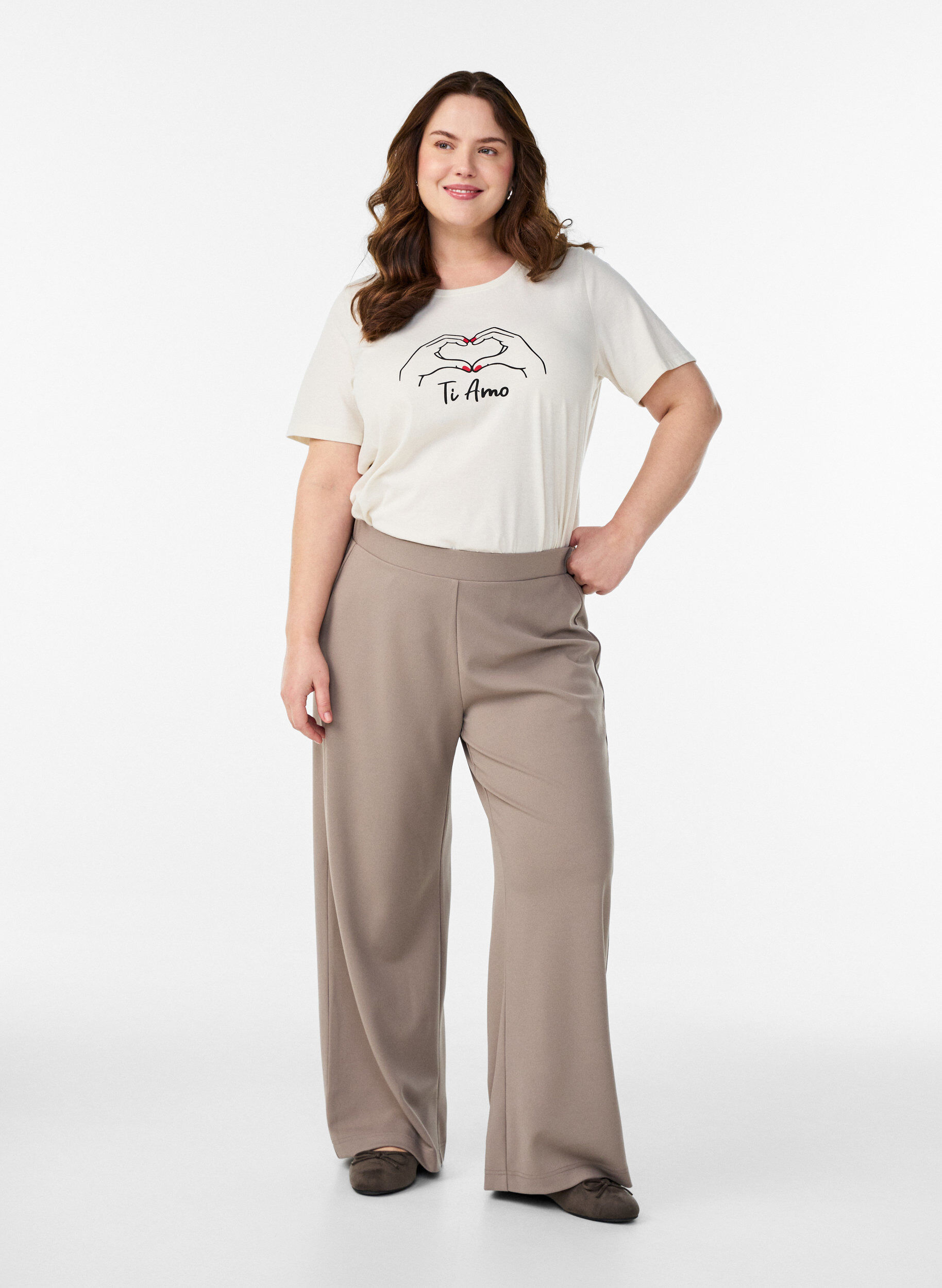 ZizziFLASH - T-shirt met print, Wit, Model image number 1