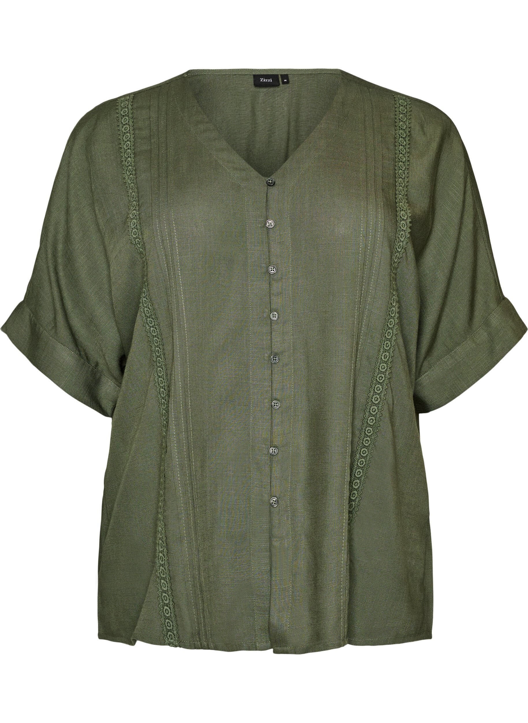 Viscose blouse met crochet detail en knopen