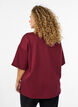 Sweatshirt met korte mouwen en een hoge kraag, Donker Bordeaux, Model image number 2