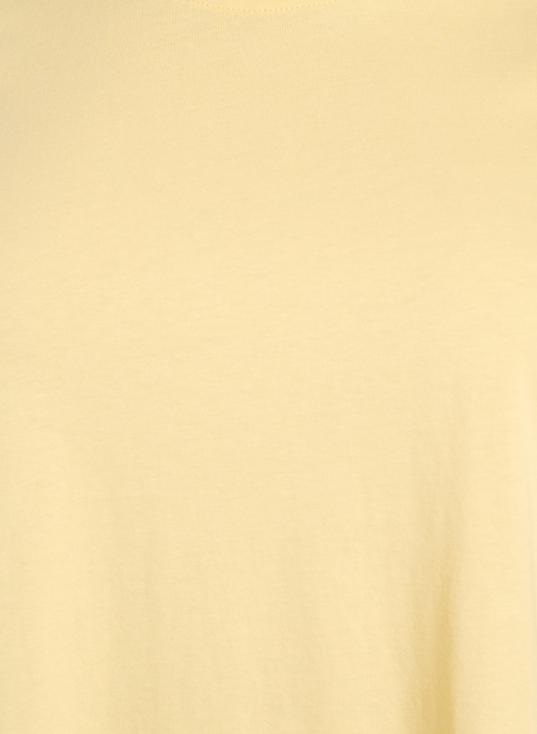 ZizziBasic katoenen T-shirt met ronde hals, Geel, Packshot image number 2