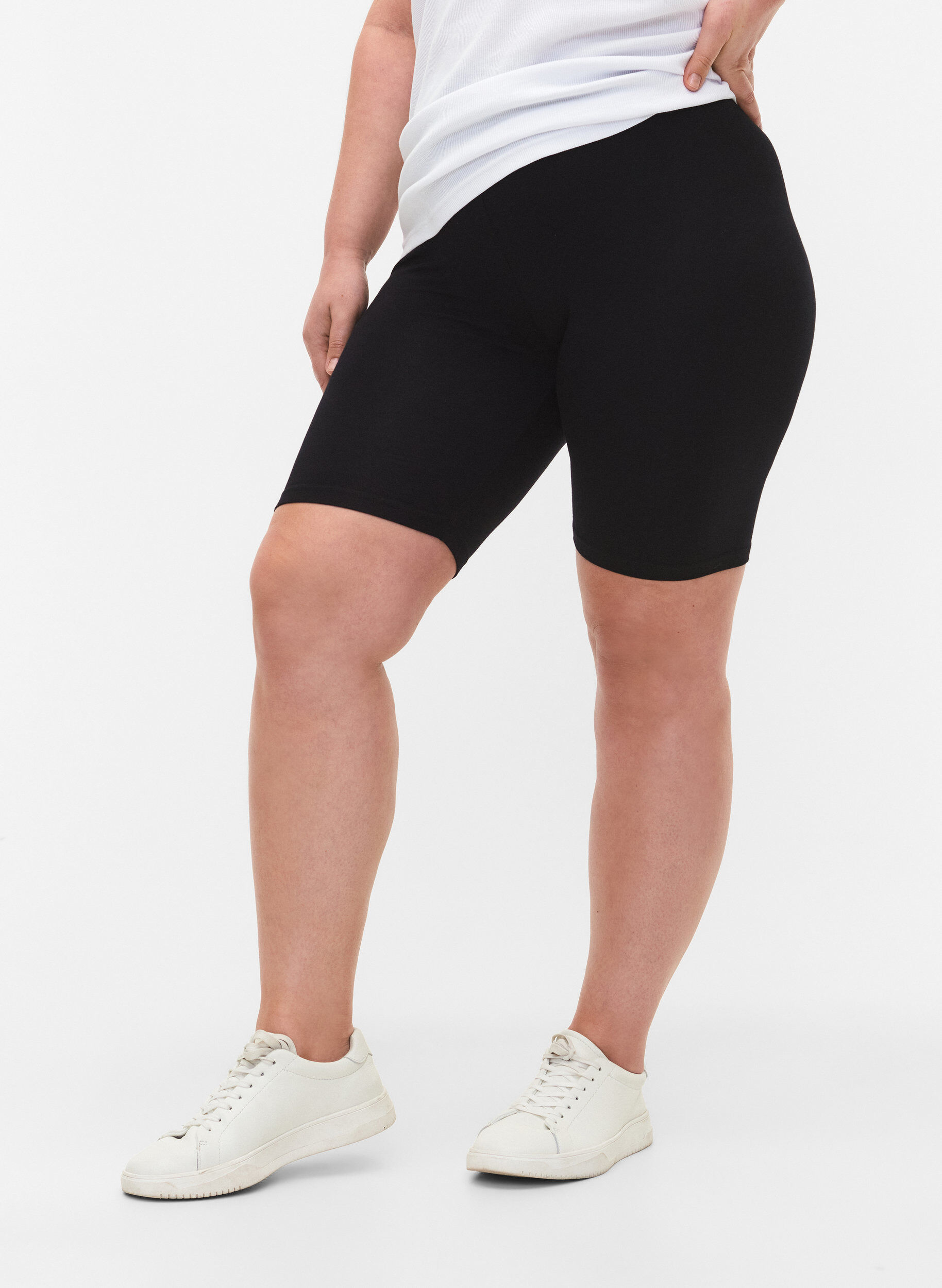 Effen basic fietsbroek, Zwart, Model