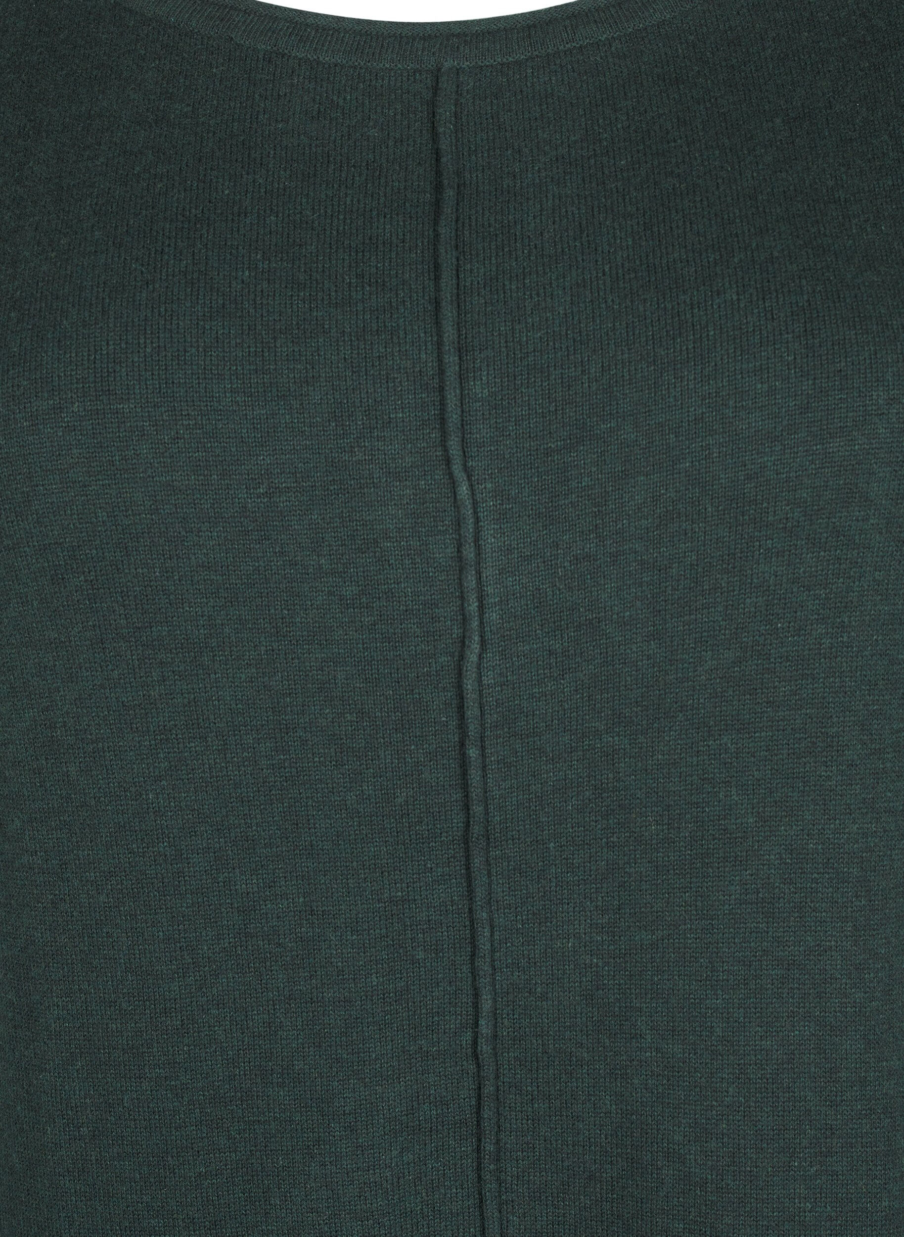 ZizziGebreide jurk in katoen-viscose blend, Groen, Packshot image number 2