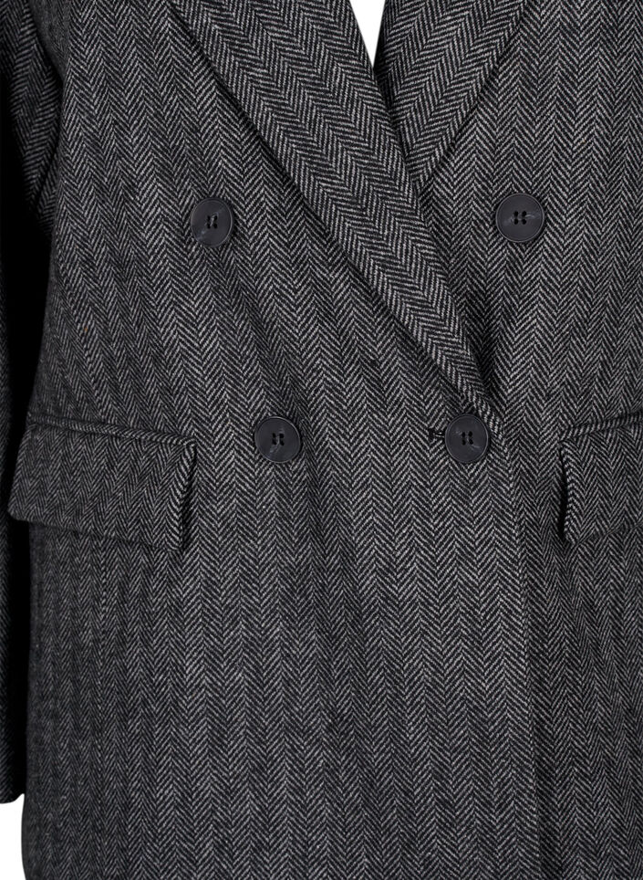 Blazer van wolmix met zakken, Dark Grey Melange, Packshot image number 2