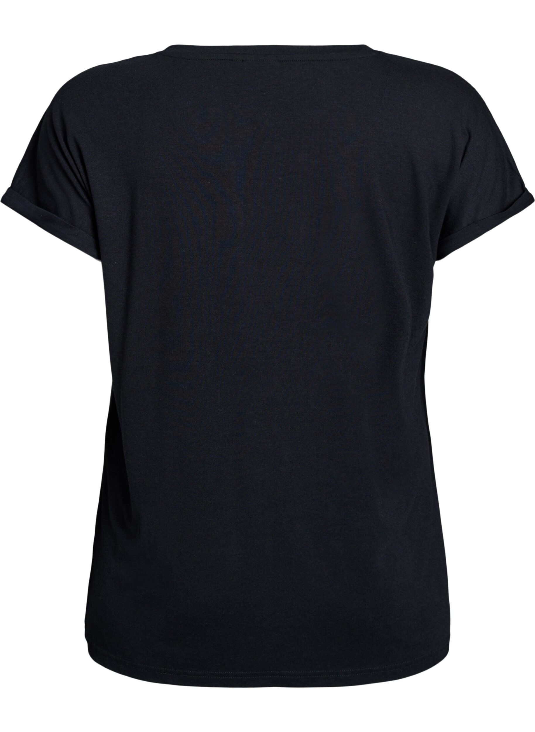 ZizziLos T-shirt met ronde hals, Zwart, Packshot image number 1