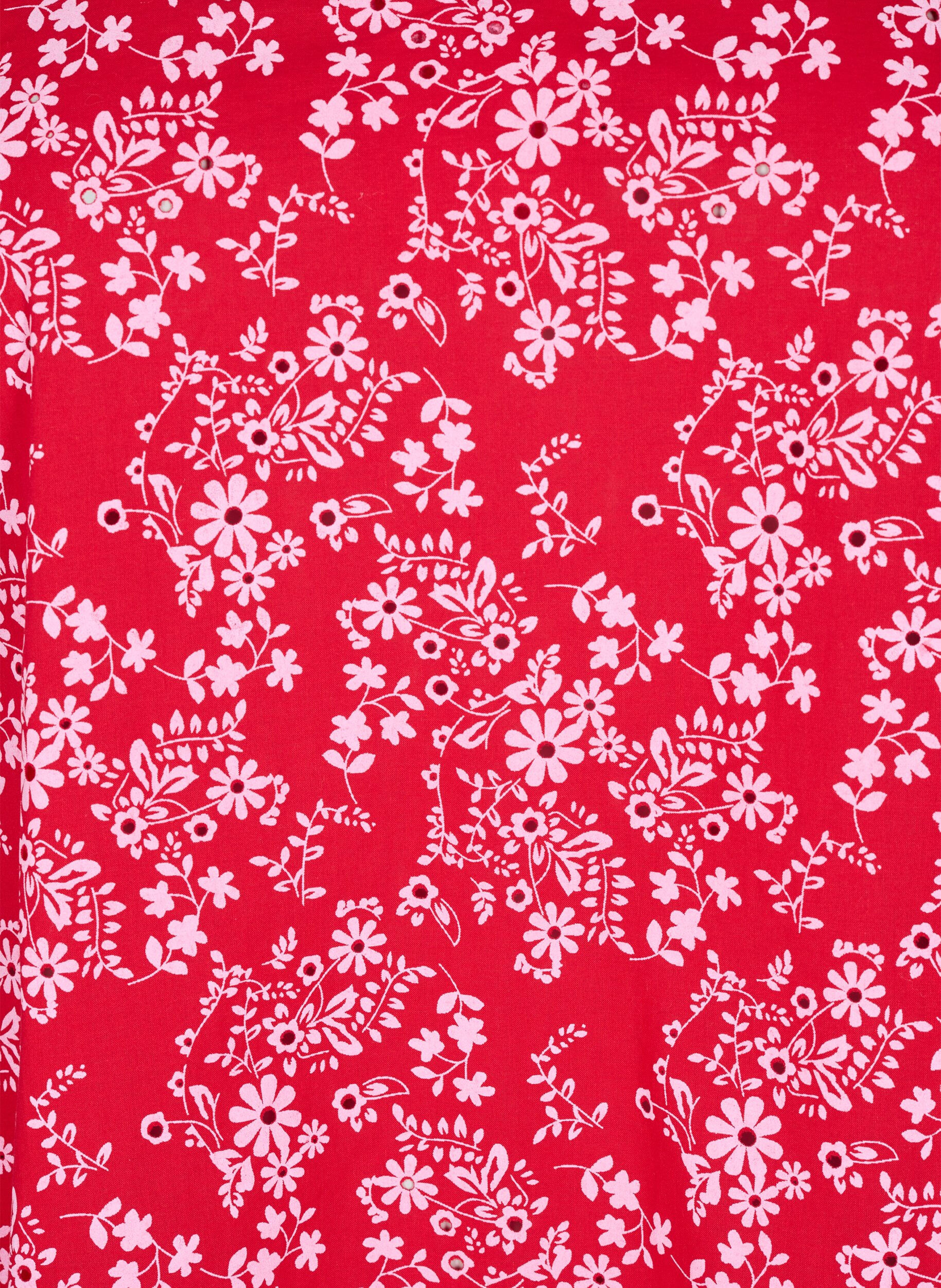 ZizziKatoenen blouse met bloemenprint, Rood, Packshot image number 2