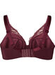 Gewatteerde kanten beha met beugel, Rood, Packshot image number 1