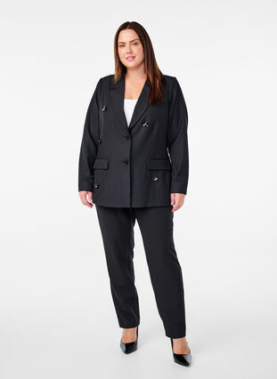ZizziBlazer met paillettenbloemen, Black, Model image number 3