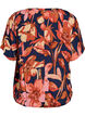 Viscose blouse met bloemenprint en korte mouwen, Blauw, Packshot image number 1