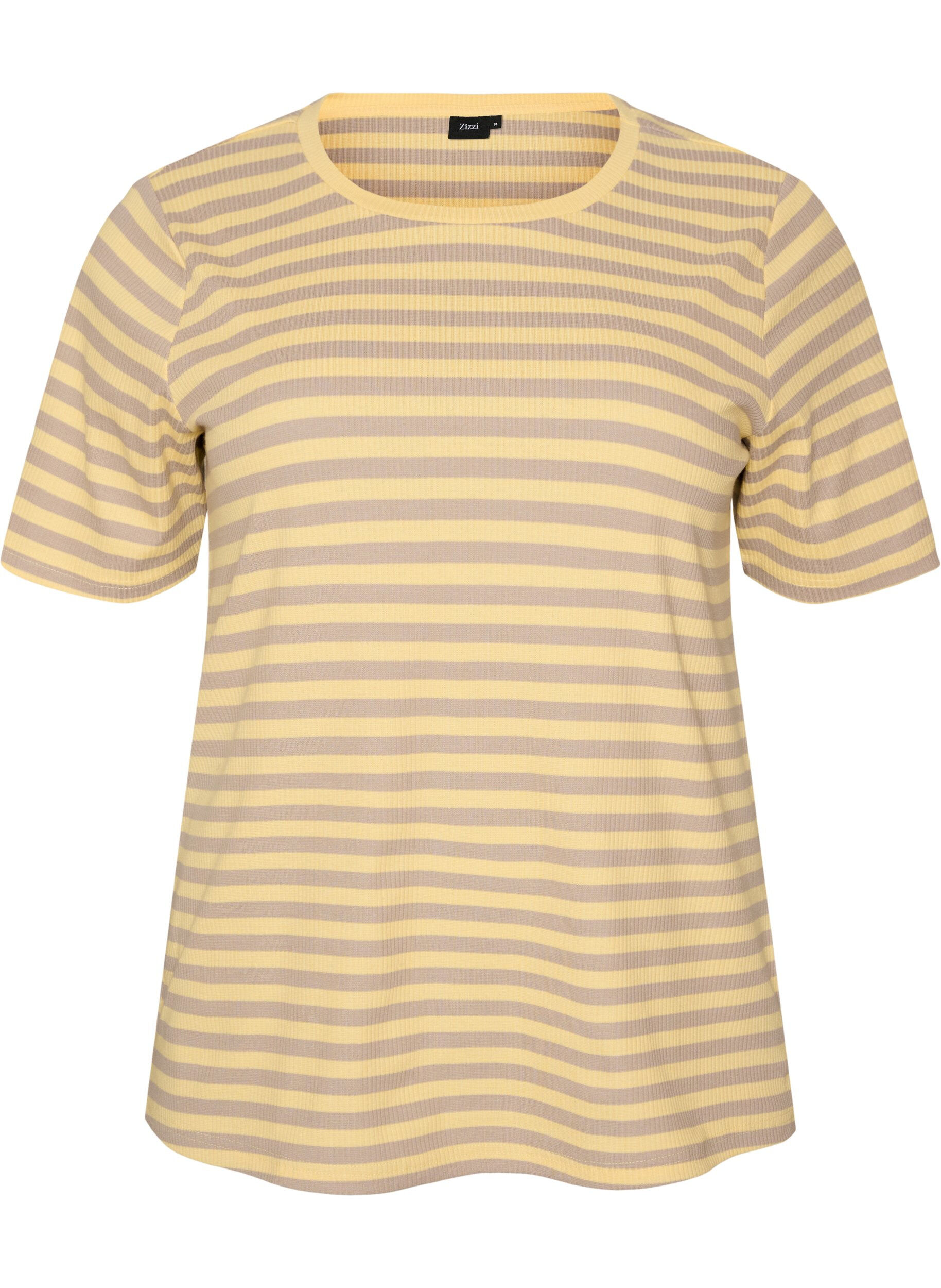 Gestreept T-shirt met geribbelde textuur