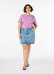 T-shirt van biologisch katoen met print op de rug, Roze, Model image number 1