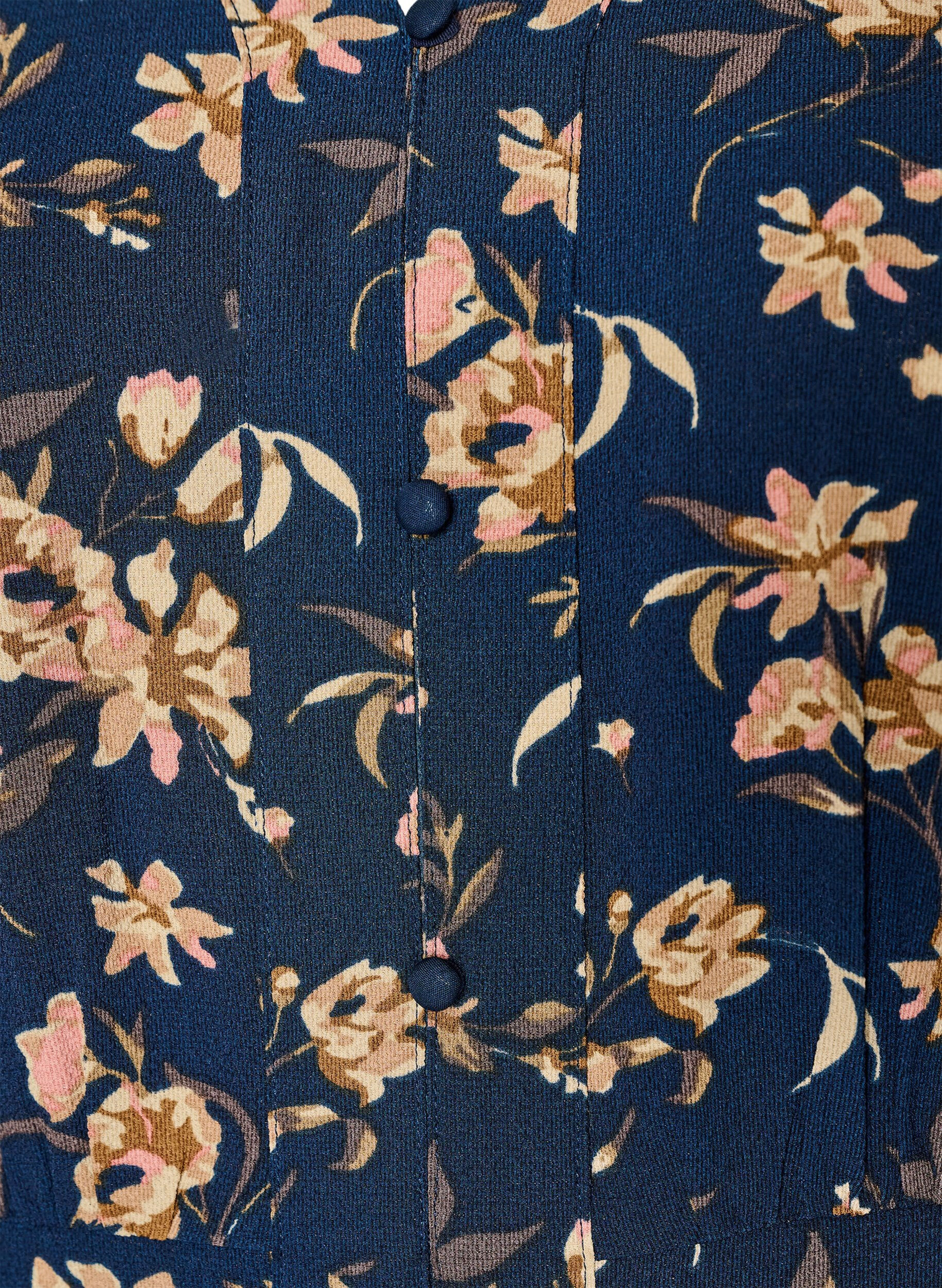 ZizziMidi-jurk met smock en decoratieve knopen, Blauw, Packshot image number 2