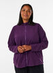 Fleecetop met ritssluiting en hoge kraag, Paars, Model image number 0