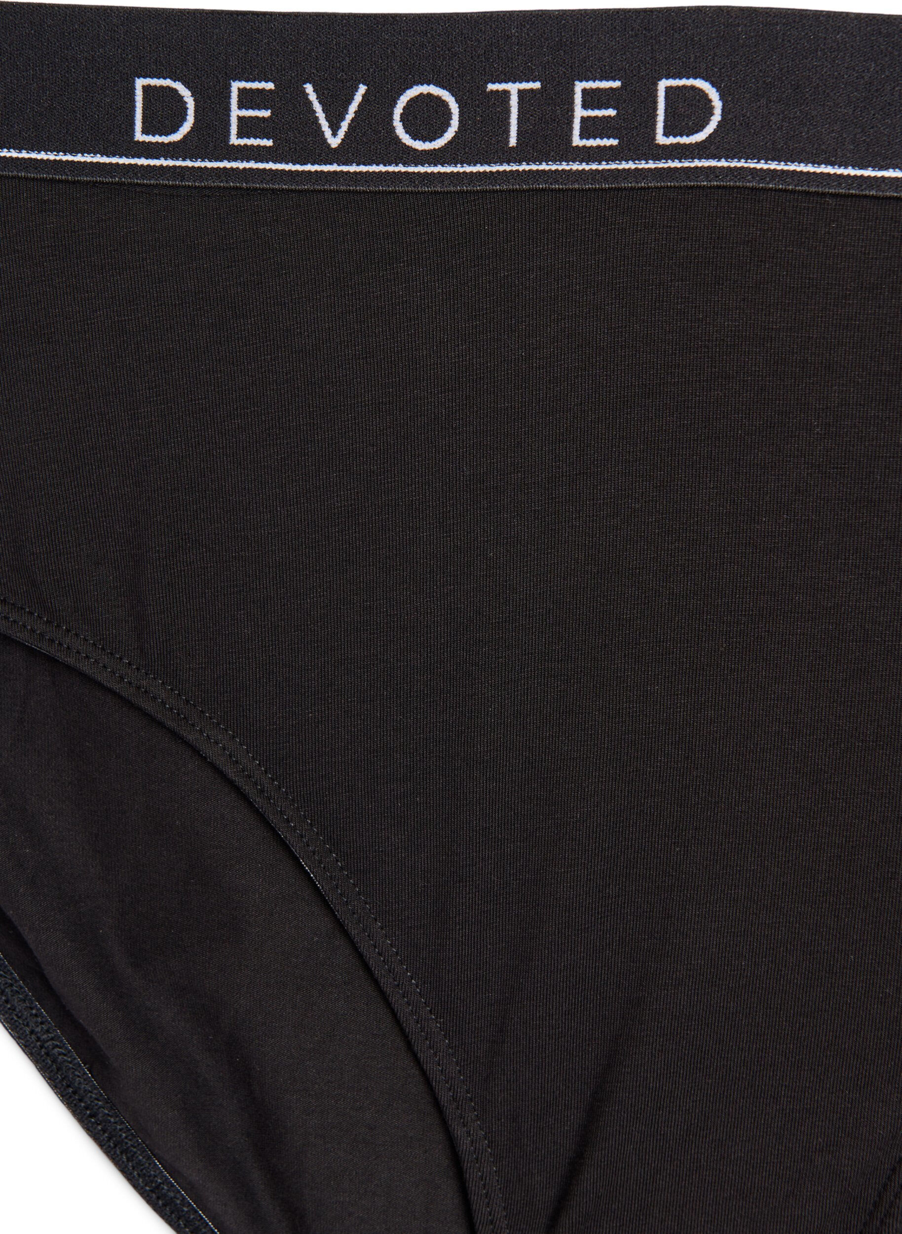 ZizziKatoenen onderbroek met normale taille, Zwart, Packshot image number 2