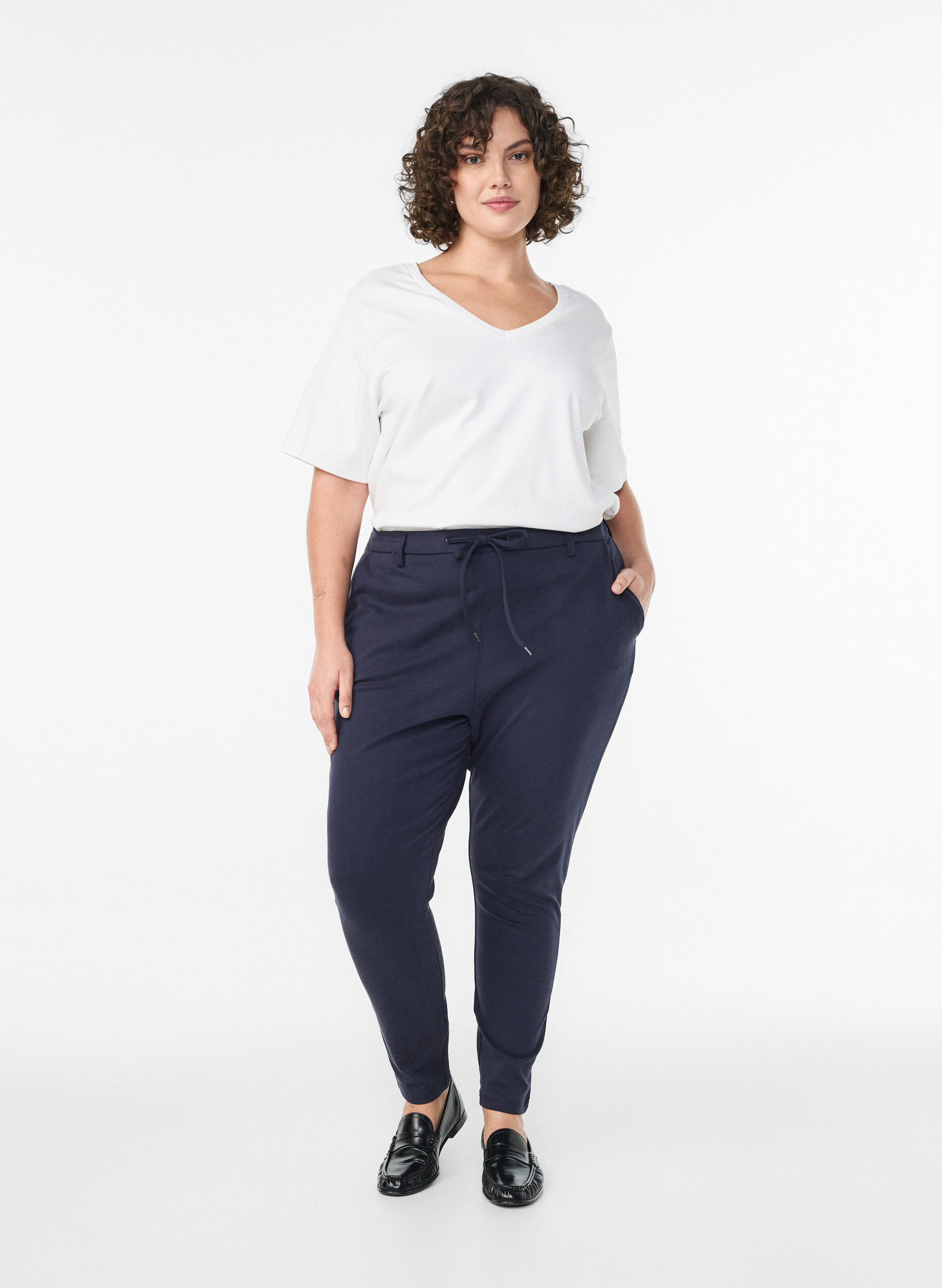 Cropped Maddison broek, Blauw, Model