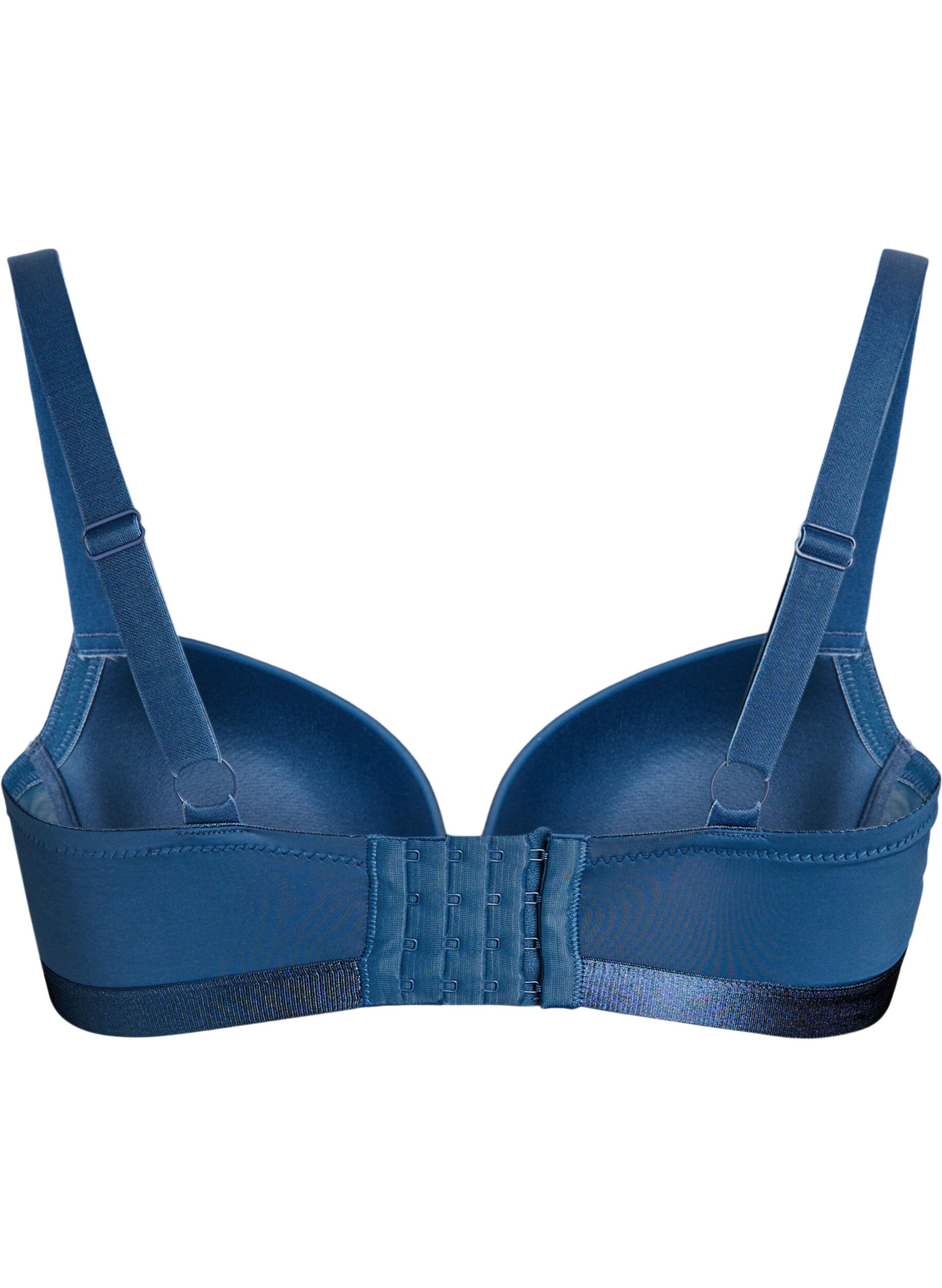 Zizzi Soutien-gorge moul&eacute; avec r&eacute;sille, Bleu, Packshot image number 1