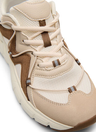 ZizziWide fit - Sneakers met contrasterende veterdetails, Tofu, Packshot image number 3