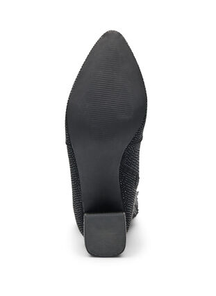 ZizziWide fit - Enkellaarzen met rhinestones, Zwart, Packshot image number 5