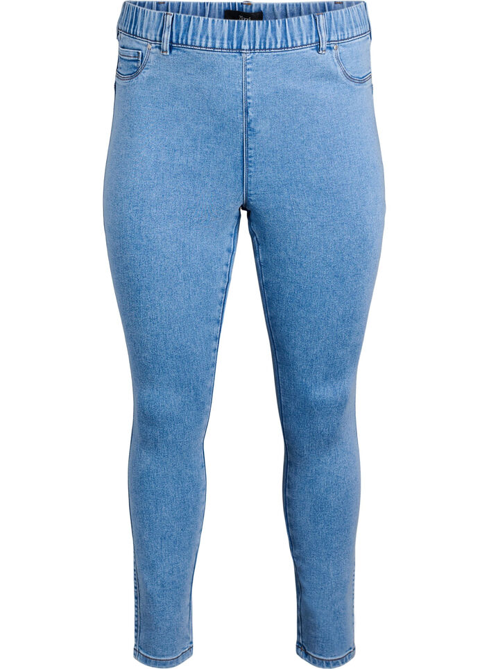 Jeggings met hoge taille, Blauw, Packshot image number 0