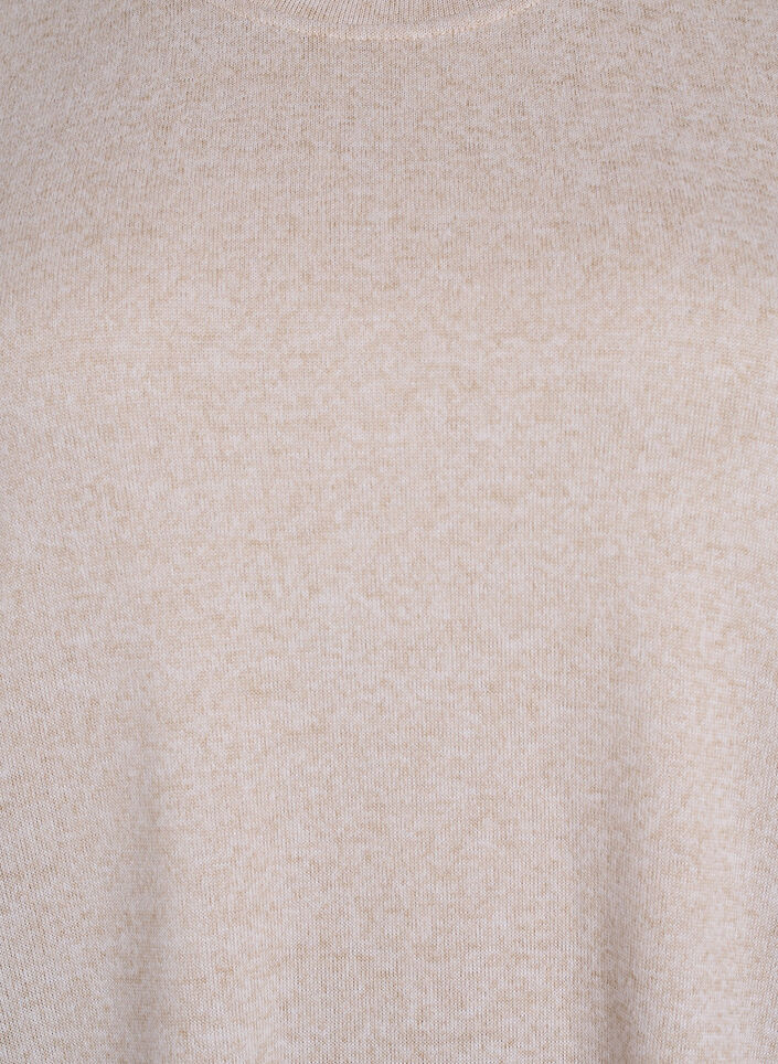 Blouse met knoopdetail en korte pofmouwen, Beige, Packshot image number 2