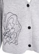 Cardigan met V-hals en geborduurde bloemen, Grijs, Packshot image number 2