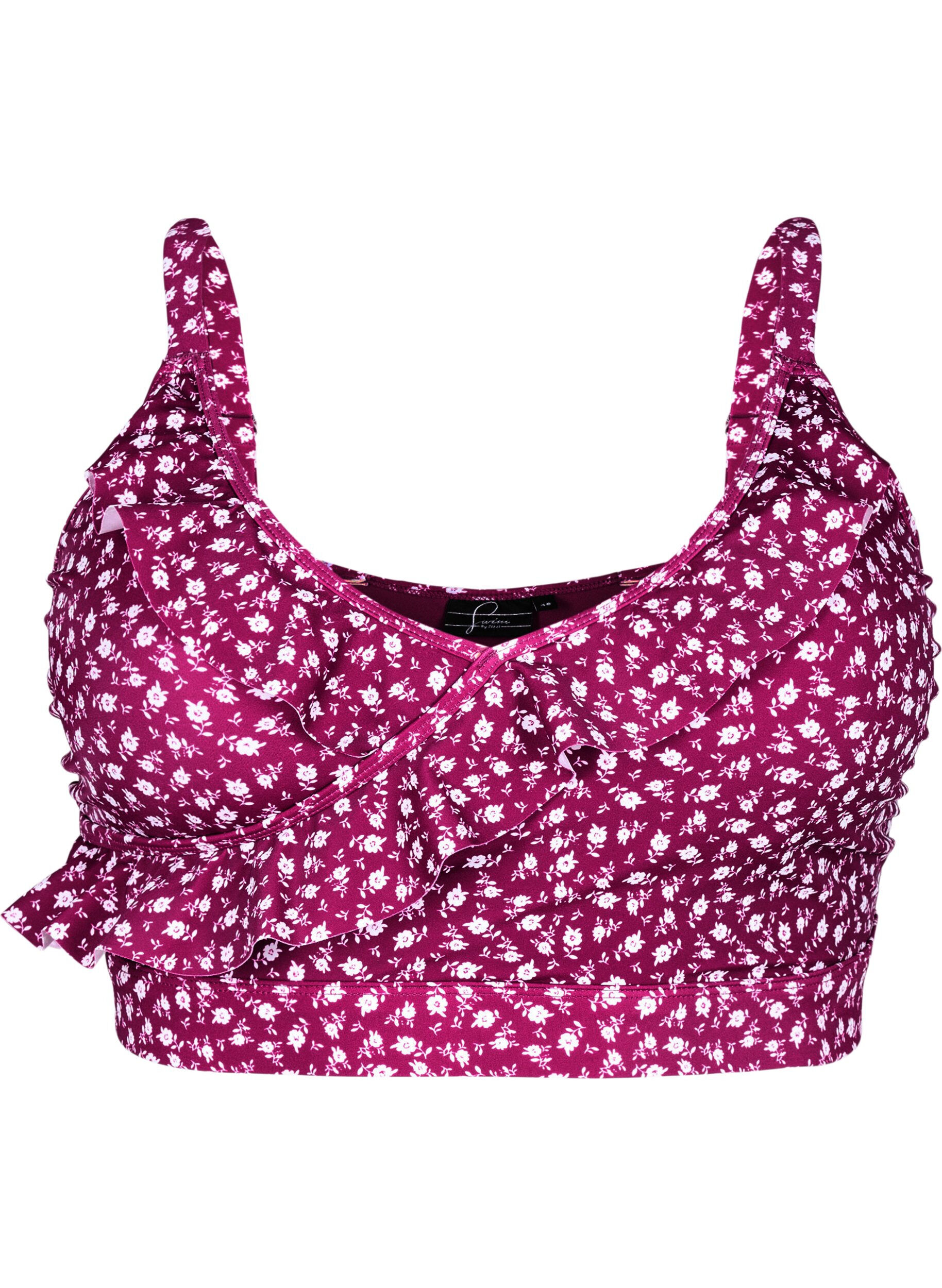 Bloemen bikinitop met ruches