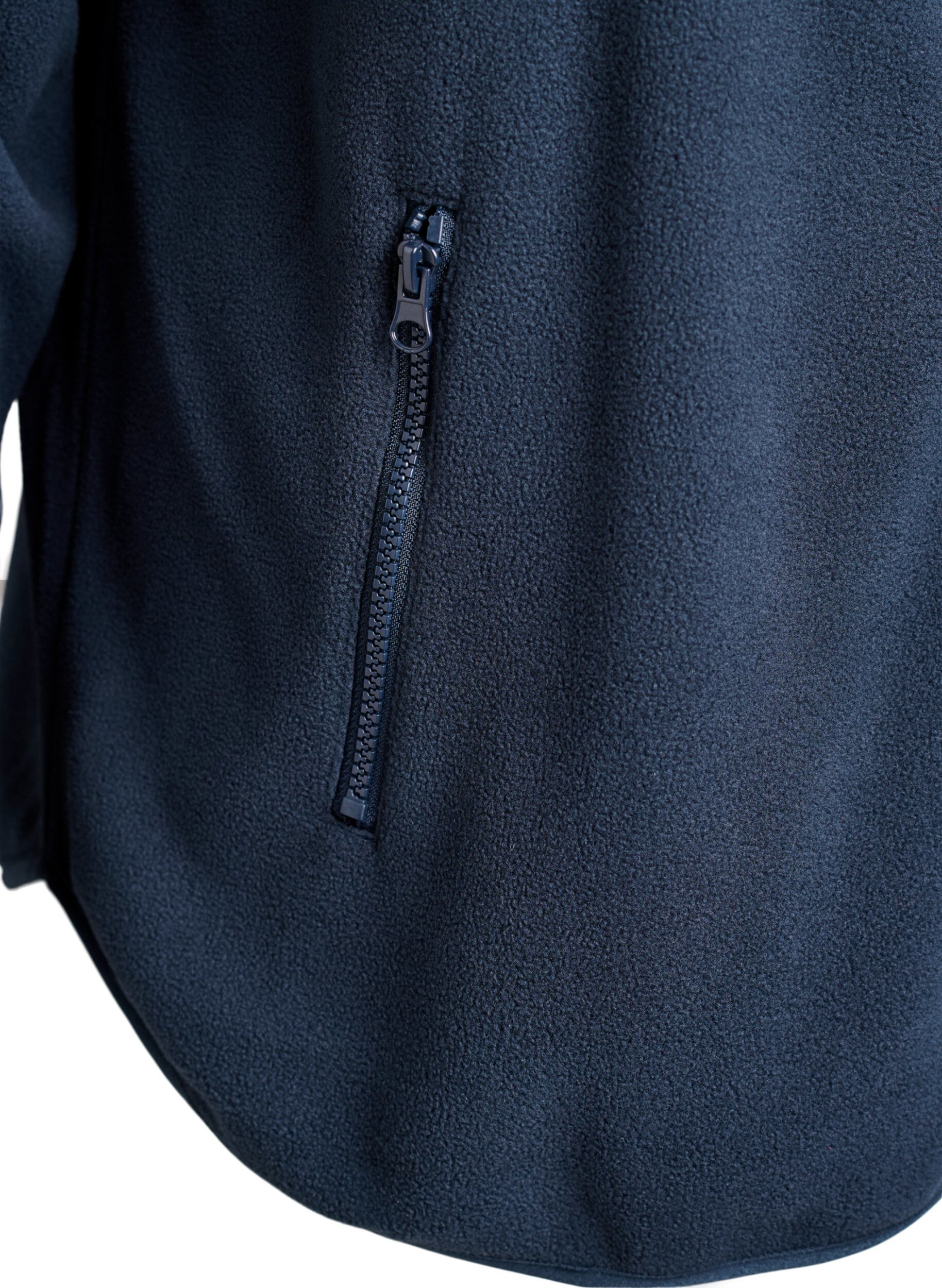 ZizziFleecejack met ritssluiting en reflecterende tape, Blauw, Packshot image number 3