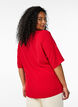 Blouse met korte mouwen en V-hals, Rood, Model image number 2
