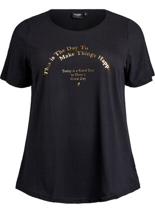 ZizziFLASH - T-shirt met motief, Black Gold, Packshot image number 0