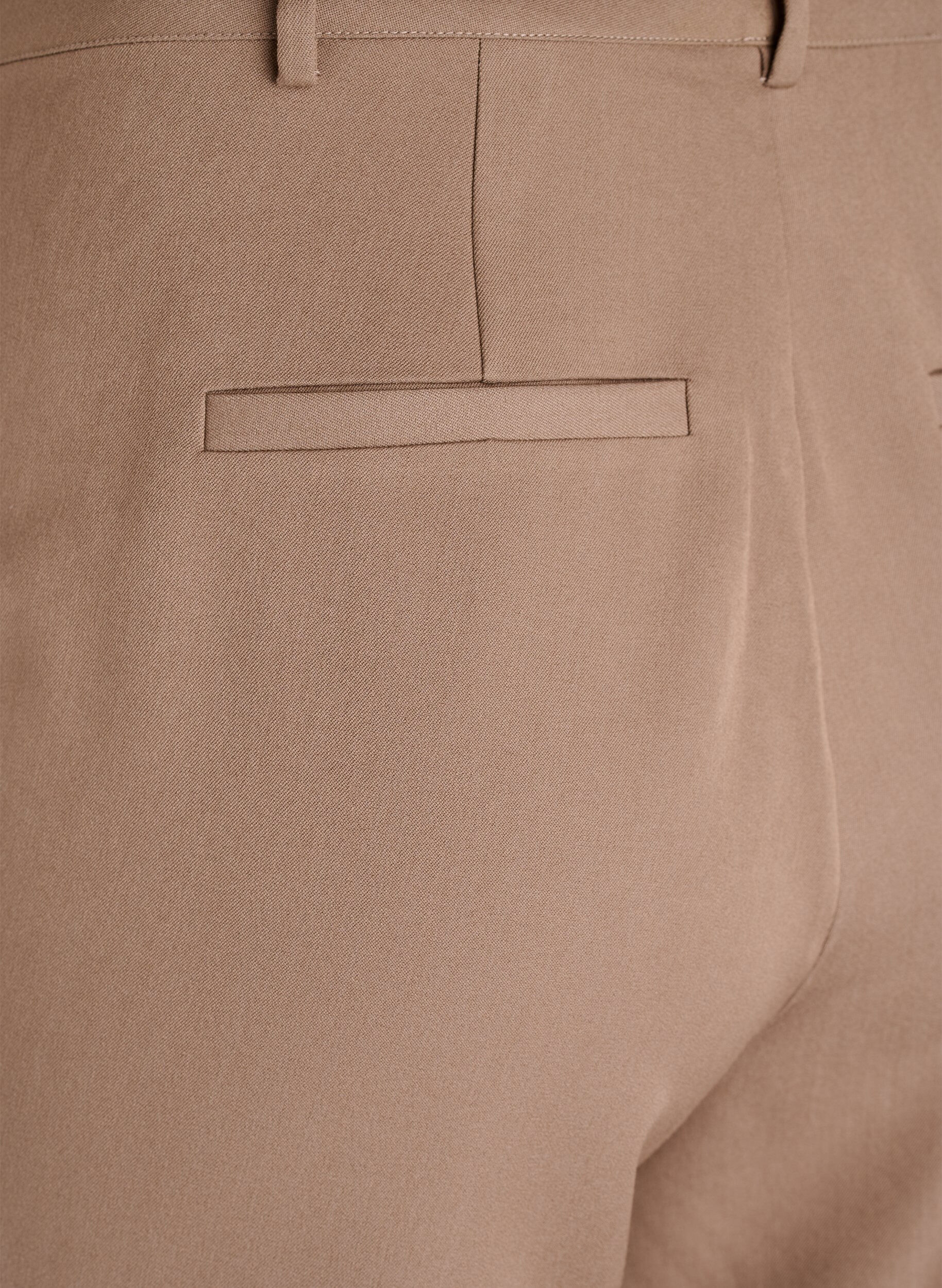 ZizziDressebroek met hoge taille en rechte pijpen, Bruin, Packshot image number 3