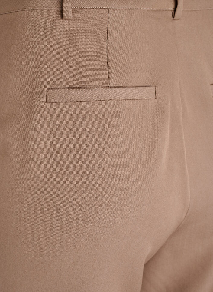 Dressebroek met hoge taille en rechte pijpen, Bruin, Packshot image number 3