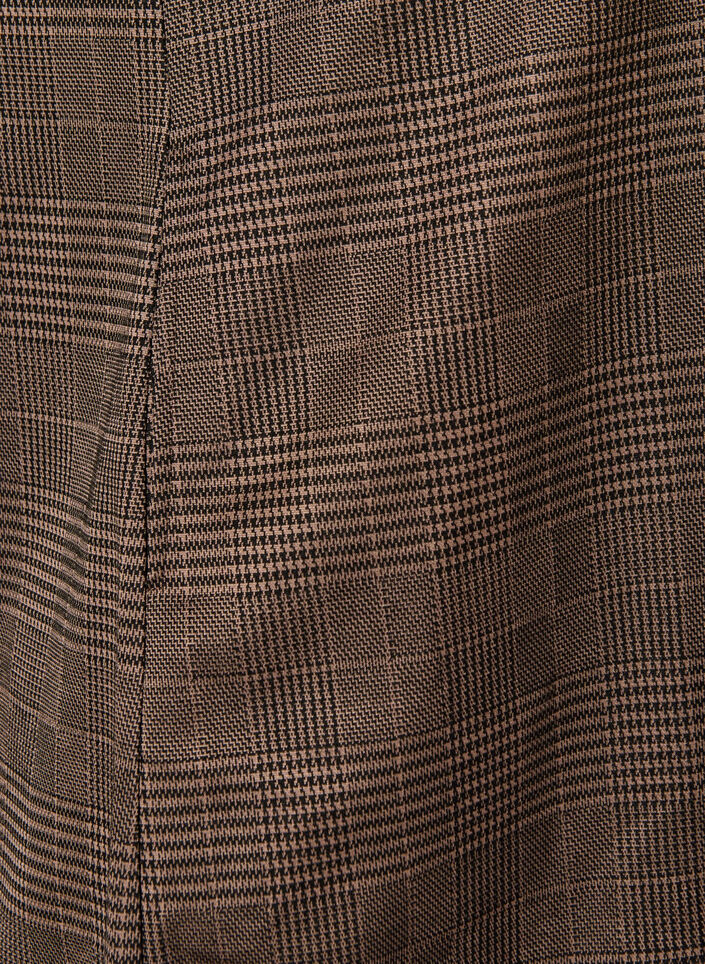 Korte geruite jurk met een overhemdkraag, Bruin, Packshot image number 3