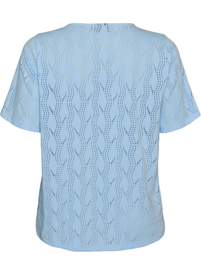 Jersey T-shirt met oogjespatroon, Blauw, Packshot image number 1