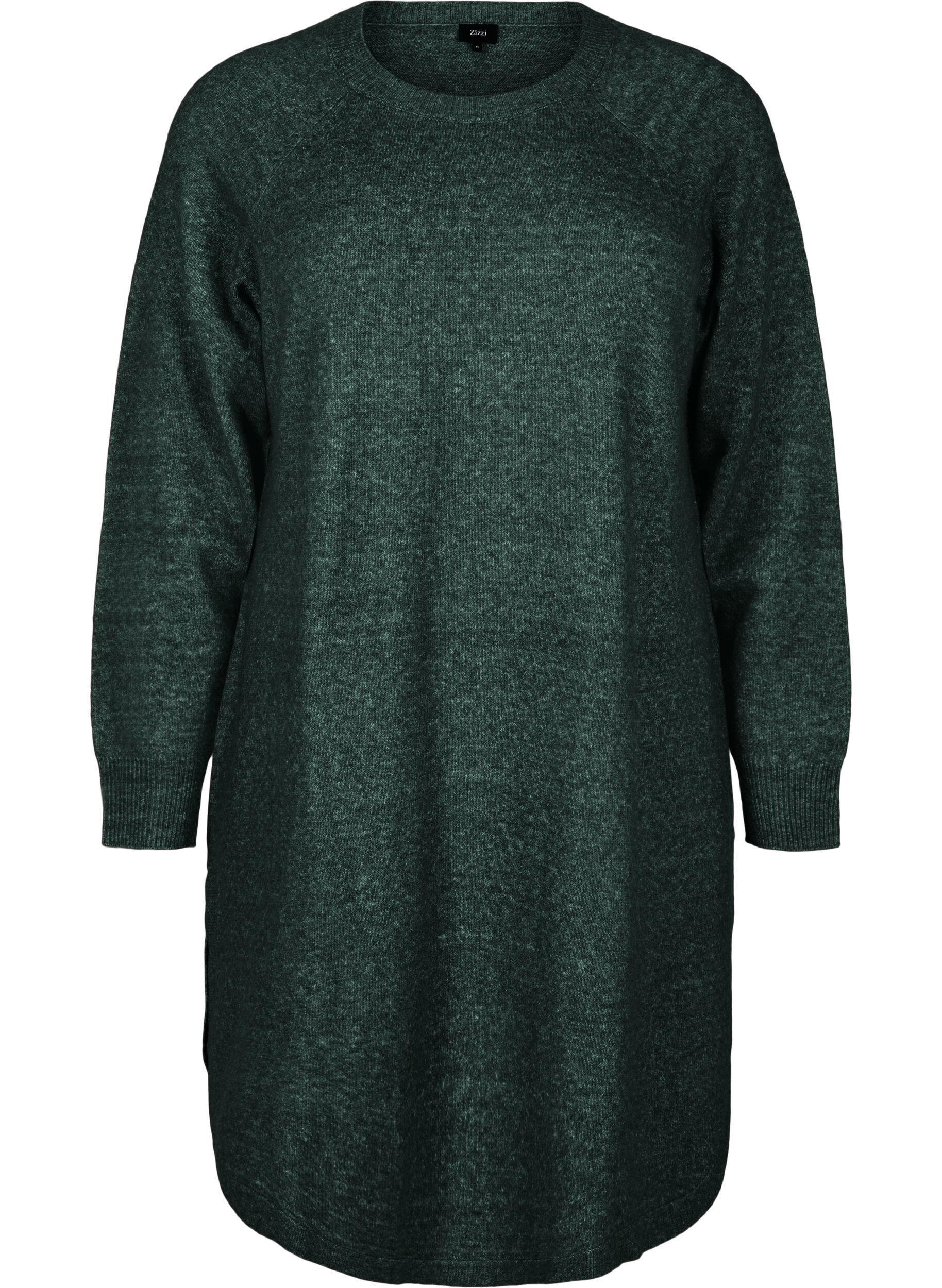 Korte gebreide jurk met ronde hals