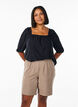 Korte broek met zakken en hoge taille, Bruin, Model image number 0