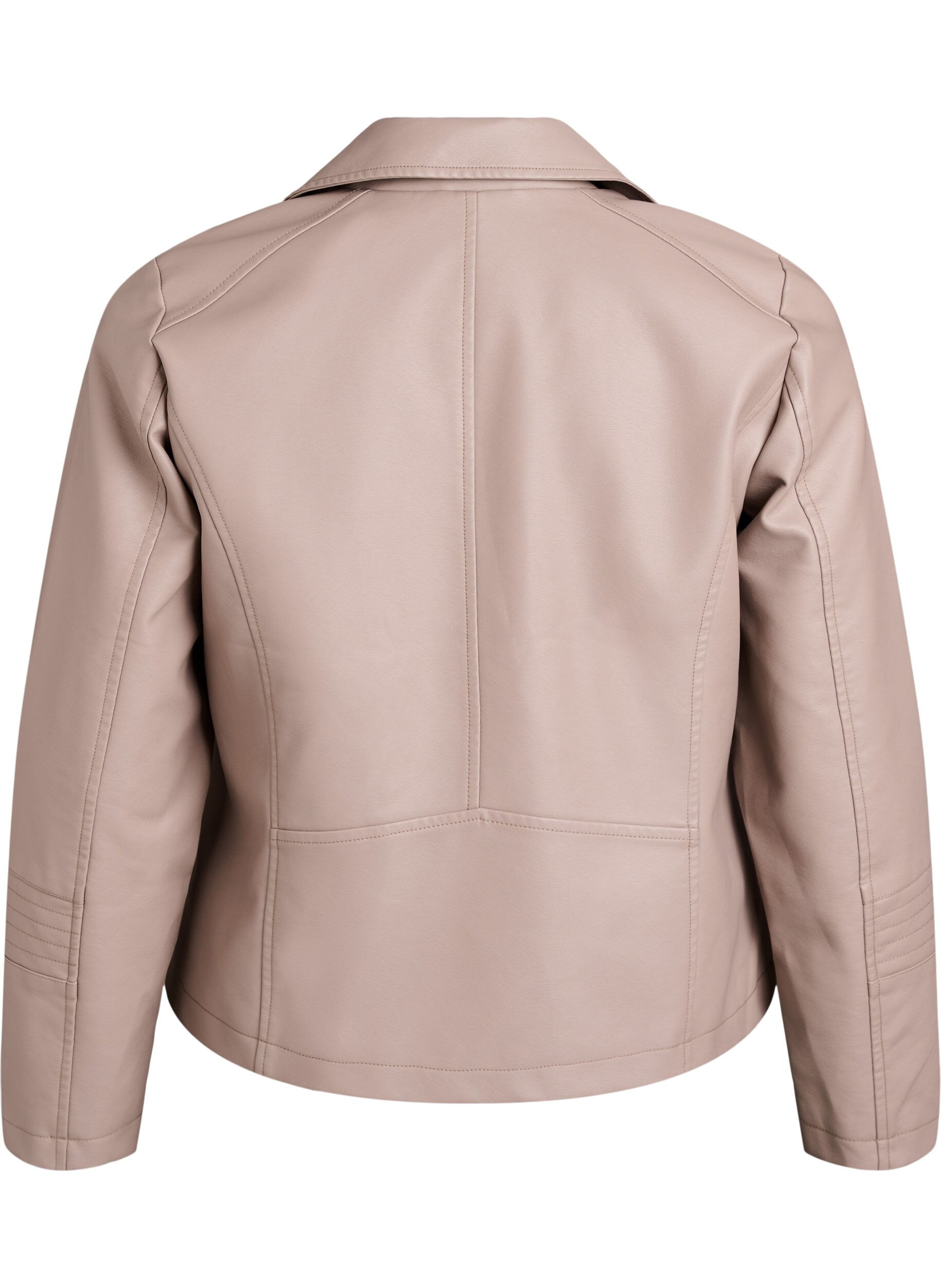 ZizziBikerjack in imitatieleer, Beige, Packshot image number 1