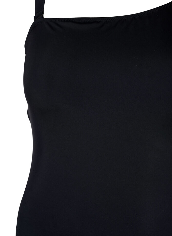 Badpak met asymmetrische halslijn, Black, Packshot