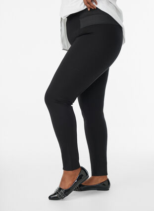 ZizziLegging met breed elastiek in de taille, Zwart, Model image number 2