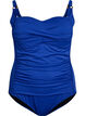 Gewatteerd badpak met draperie, Blauw, Packshot image number 0